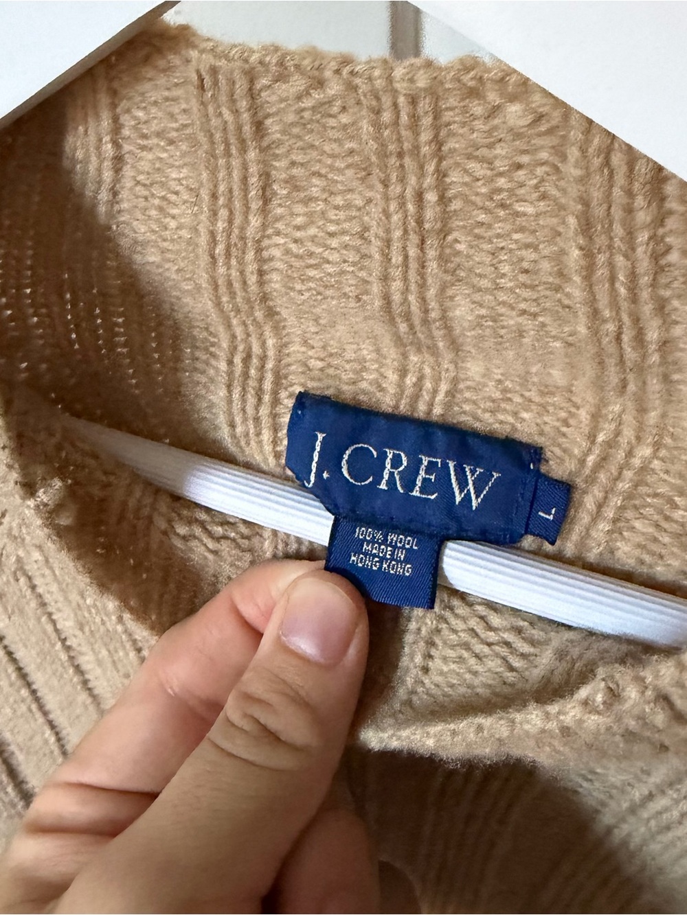 J. Crew Mock Neck Wool Sweater in Beige/Tan